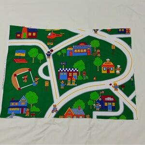 Vintage Teddy Bear Town Cotton Fabric Play Map Cranston Kids 1990s